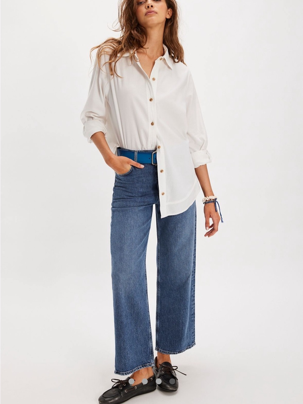 NWT Agolde Ren High-Rise Wide Leg Jeans in color Control size 28